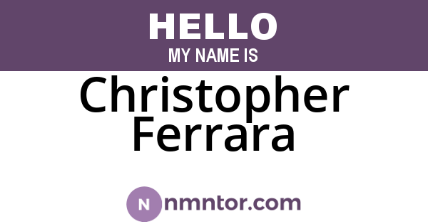 Christopher Ferrara