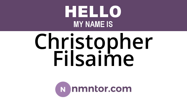 Christopher Filsaime