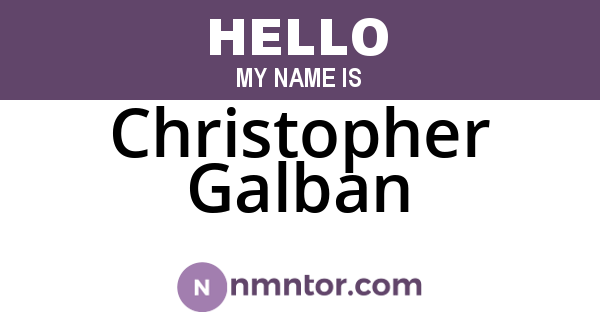 Christopher Galban
