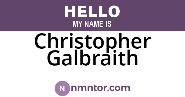 Christopher Galbraith