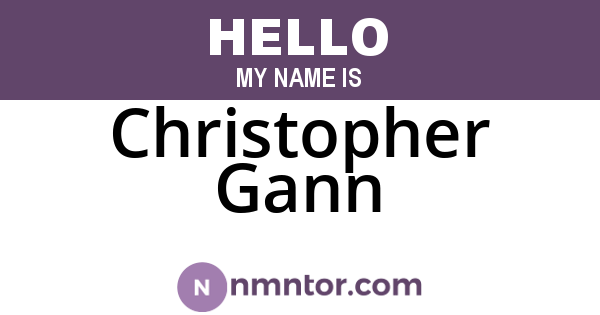 Christopher Gann