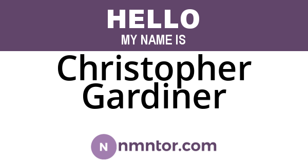 Christopher Gardiner