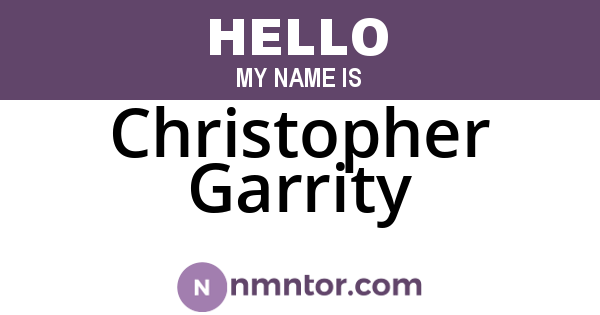 Christopher Garrity