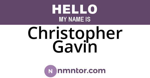 Christopher Gavin