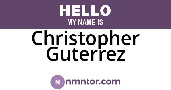 Christopher Guterrez