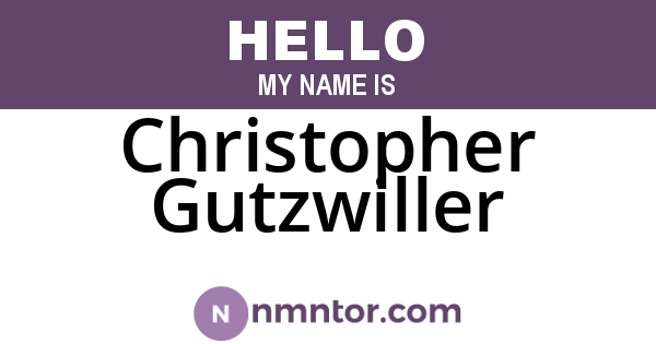 Christopher Gutzwiller