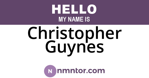 Christopher Guynes