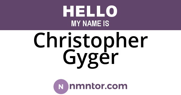 Christopher Gyger