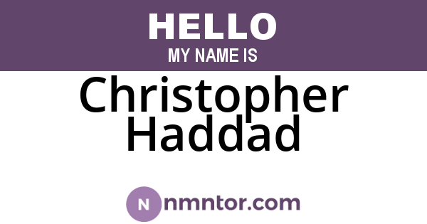 Christopher Haddad
