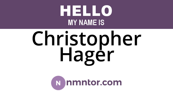 Christopher Hager