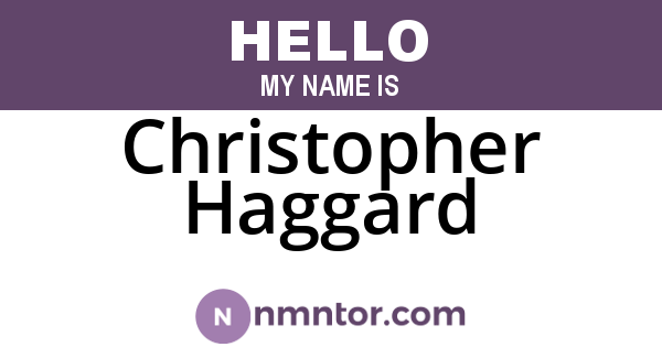 Christopher Haggard