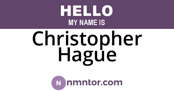 Christopher Hague