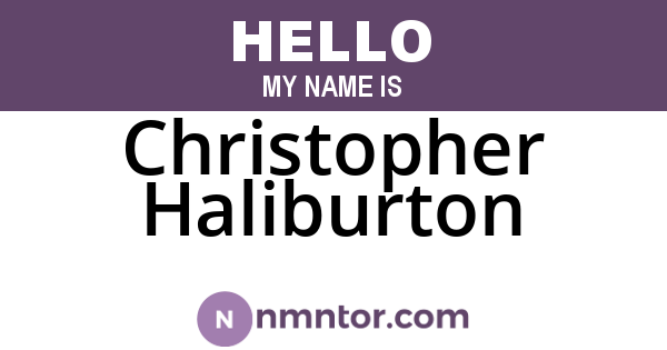 Christopher Haliburton