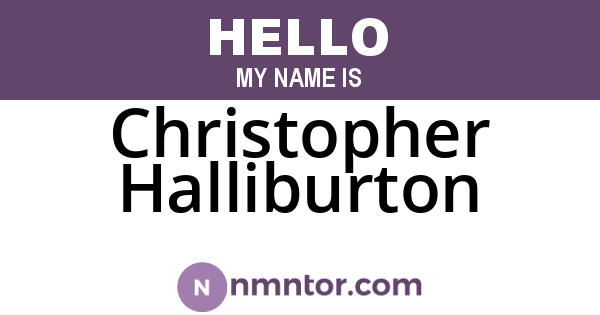 Christopher Halliburton