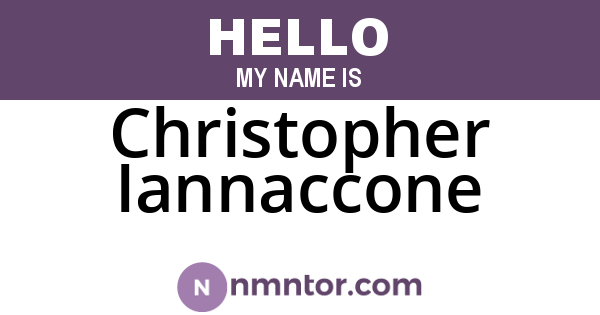 Christopher Iannaccone