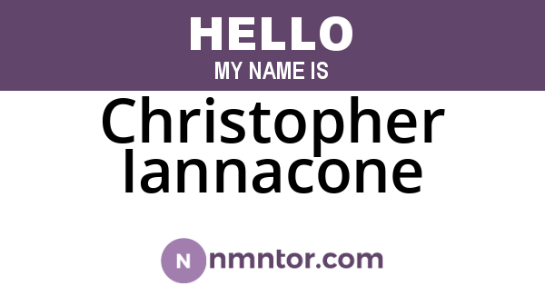 Christopher Iannacone