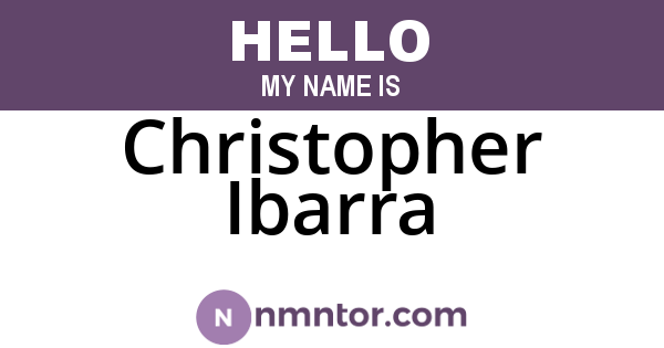 Christopher Ibarra