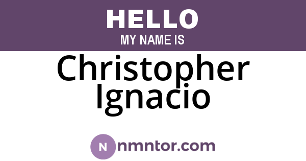 Christopher Ignacio
