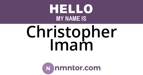 Christopher Imam