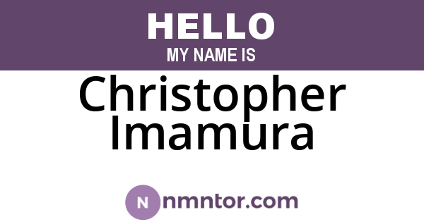Christopher Imamura