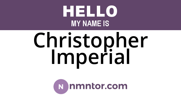 Christopher Imperial