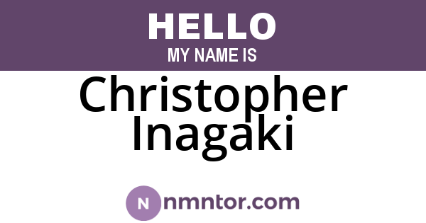 Christopher Inagaki