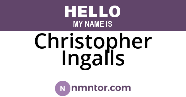 Christopher Ingalls