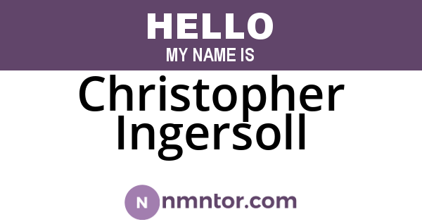 Christopher Ingersoll