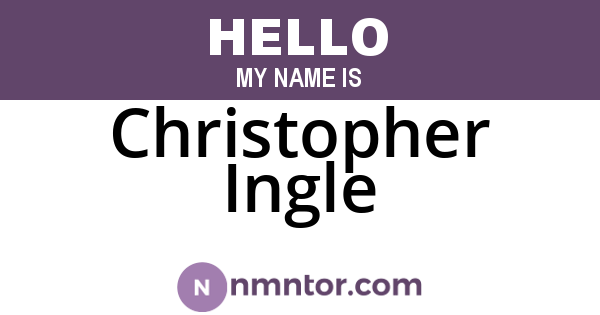 Christopher Ingle