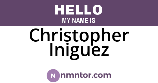 Christopher Iniguez