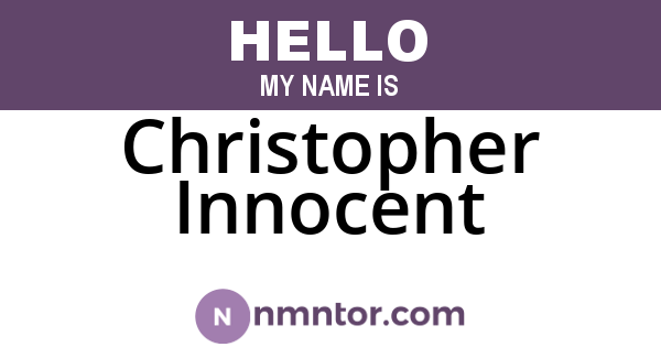 Christopher Innocent