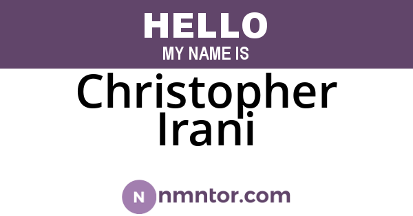 Christopher Irani
