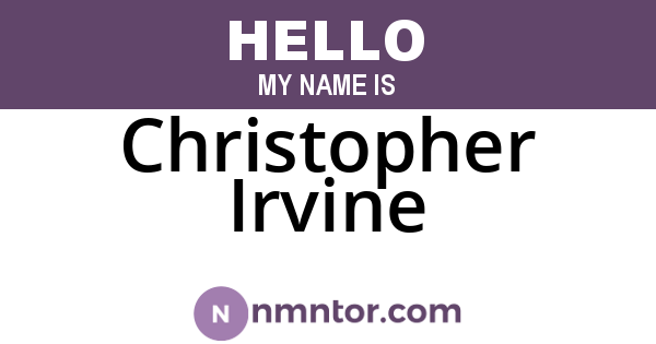 Christopher Irvine