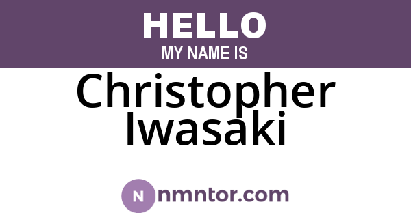 Christopher Iwasaki
