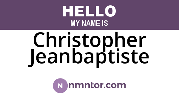Christopher Jeanbaptiste