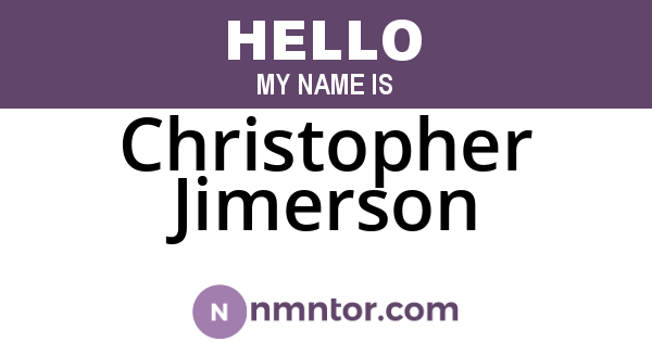 Christopher Jimerson