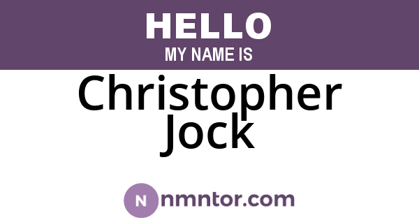 Christopher Jock