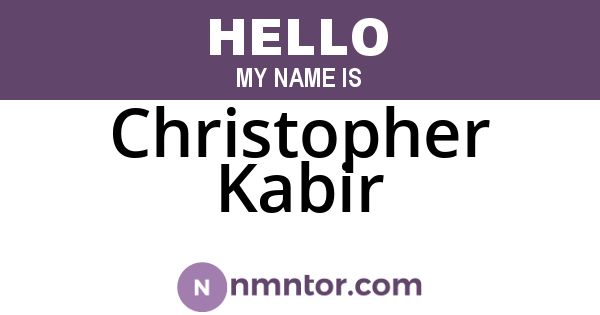 Christopher Kabir