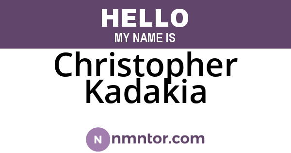 Christopher Kadakia