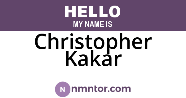Christopher Kakar