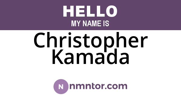 Christopher Kamada