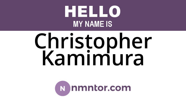 Christopher Kamimura