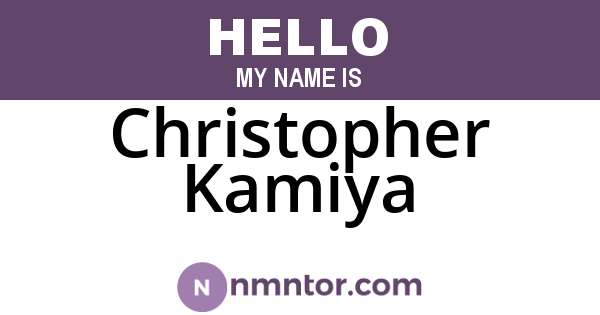 Christopher Kamiya