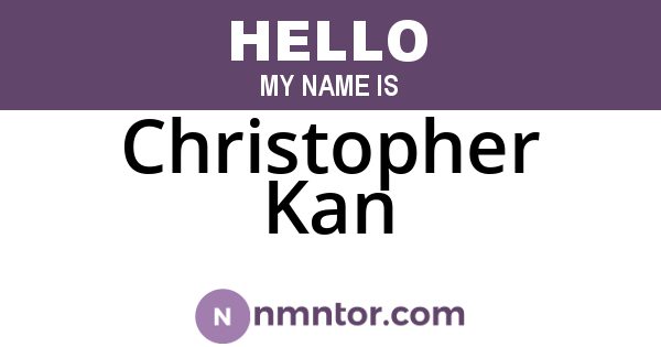 Christopher Kan