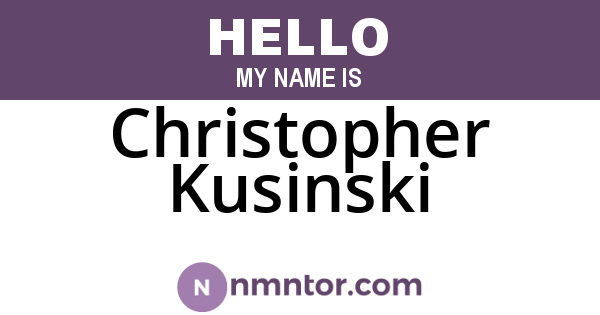 Christopher Kusinski