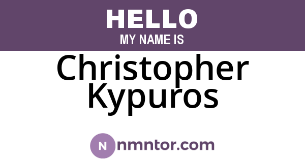 Christopher Kypuros