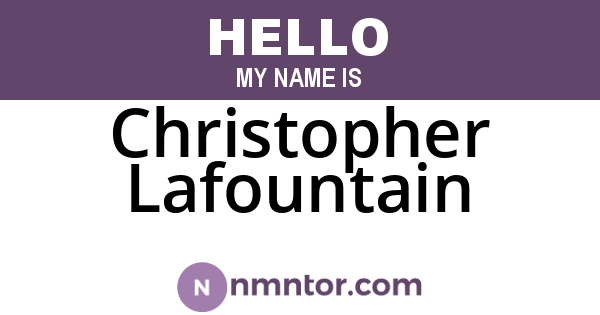 Christopher Lafountain