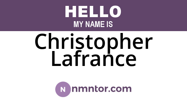 Christopher Lafrance