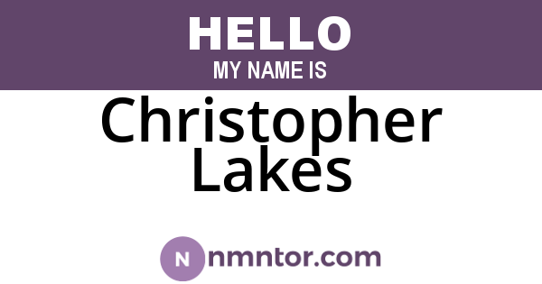 Christopher Lakes
