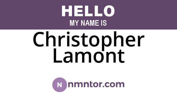 Christopher Lamont